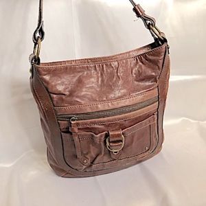 TANO LARGE BROWN LEATHER SHOULDER BAG
